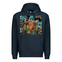 Navy western cow Premium Hoodie - RanaPortraitStore