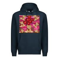 Navy valentines day teddy bear tumbler Premium Hoodie - RanaPortraitStore