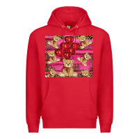 Red valentines day teddy bear tumbler Premium Hoodie - RanaPortraitStore