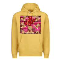 Antique Gold valentines day teddy bear tumbler Premium Hoodie - RanaPortraitStore