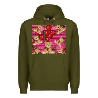 Army Green valentines day teddy bear tumbler Premium Hoodie - RanaPortraitStore