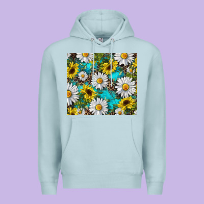Premium Hoodie western daisy and sunflower