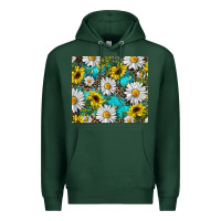 Sports Green western daisy and sunflower Premium Hoodie - RanaPortraitStore