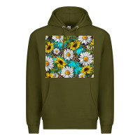 Army Green western daisy and sunflower Premium Hoodie - RanaPortraitStore