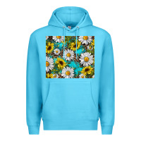 Ocean Blue western daisy and sunflower Premium Hoodie - RanaPortraitStore