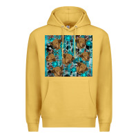 Antique Gold western aztec highland cow Premium Hoodie - RanaPortraitStore