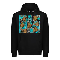 Black western aztec highland cow Premium Hoodie - RanaPortraitStore