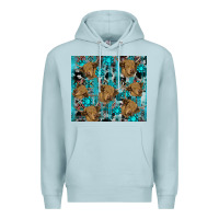 Blue Mist western aztec highland cow Premium Hoodie - RanaPortraitStore
