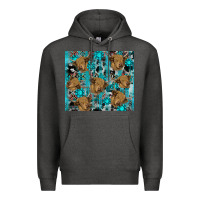 Charcoal Heather western aztec highland cow Premium Hoodie - RanaPortraitStore