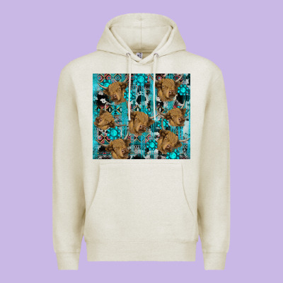 Premium Hoodie western aztec highland cow