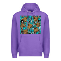 Purple western aztec highland cow Premium Hoodie - RanaPortraitStore