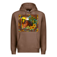 Chestnut western horse and sunflower Premium Hoodie - RanaPortraitStore