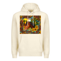 Sandshell western horse and sunflower Premium Hoodie - RanaPortraitStore