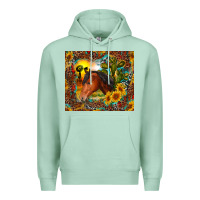 Seafoam western horse and sunflower Premium Hoodie - RanaPortraitStore