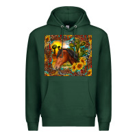 Sports Green western horse and sunflower Premium Hoodie - RanaPortraitStore