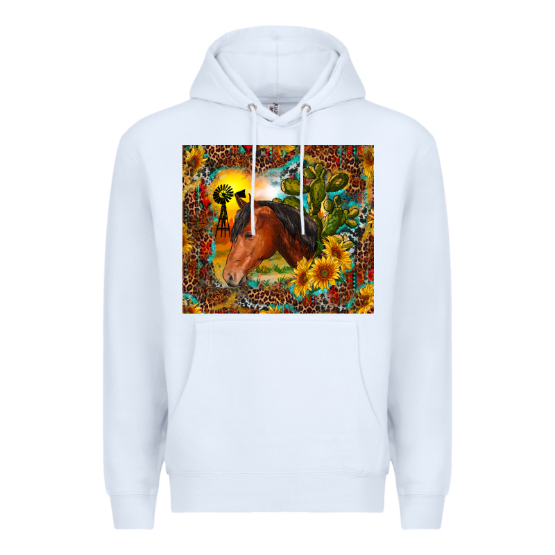 Western Horse And Sunflower Premium Hoodie by RanaPortraitStore | Teevron