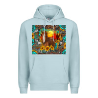 Blue Mist western horse and desert tumbler Premium Hoodie - RanaPortraitStore