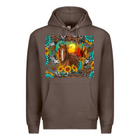 Coffee western horse and desert tumbler Premium Hoodie - RanaPortraitStore