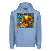 Colony Blue western horse and desert tumbler Premium Hoodie - RanaPortraitStore