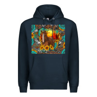 Navy western horse and desert tumbler Premium Hoodie - RanaPortraitStore
