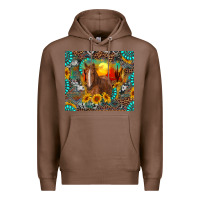 Chestnut western horse and desert tumbler Premium Hoodie - RanaPortraitStore