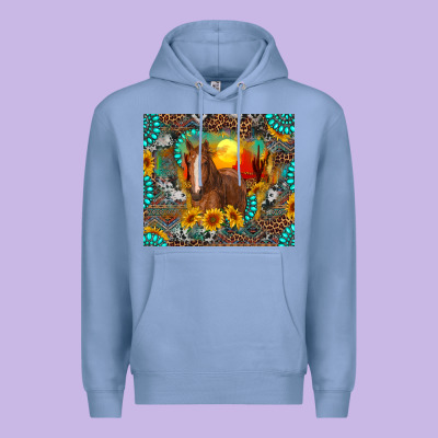 Premium Hoodie western horse and desert tumbler