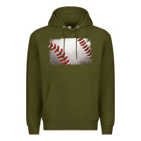 Army Green baseball brushstroke Premium Hoodie - RanaPortraitStore