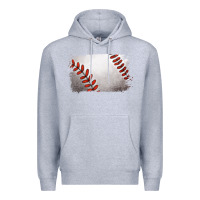 Heather Grey baseball brushstroke Premium Hoodie - RanaPortraitStore