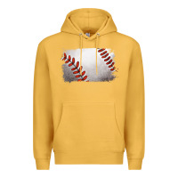 Mustard baseball brushstroke Premium Hoodie - RanaPortraitStore