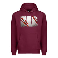 Burgundy baseball brushstroke Premium Hoodie - RanaPortraitStore