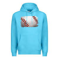 Ocean Blue baseball brushstroke Premium Hoodie - RanaPortraitStore