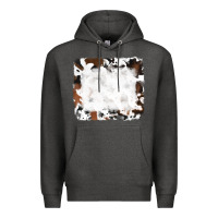 Charcoal Heather black and brown cowhide Premium Hoodie - RanaPortraitStore