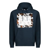 Navy black and brown cowhide Premium Hoodie - RanaPortraitStore