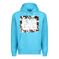 Ocean Blue black and brown cowhide Premium Hoodie - RanaPortraitStore