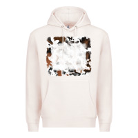 Pale Pink black and brown cowhide Premium Hoodie - RanaPortraitStore