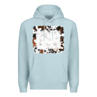 Blue Mist black and brown cowhide Premium Hoodie - RanaPortraitStore