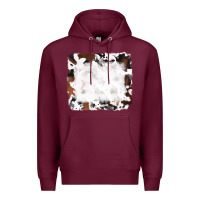 Burgundy black and brown cowhide Premium Hoodie - RanaPortraitStore
