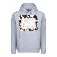 Heather Grey black and brown cowhide Premium Hoodie - RanaPortraitStore
