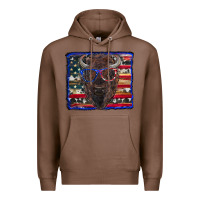Chestnut bison with american flag Premium Hoodie - RanaPortraitStore