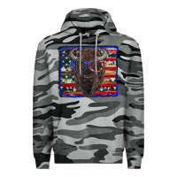 Slate Camo bison with american flag Premium Hoodie - RanaPortraitStore