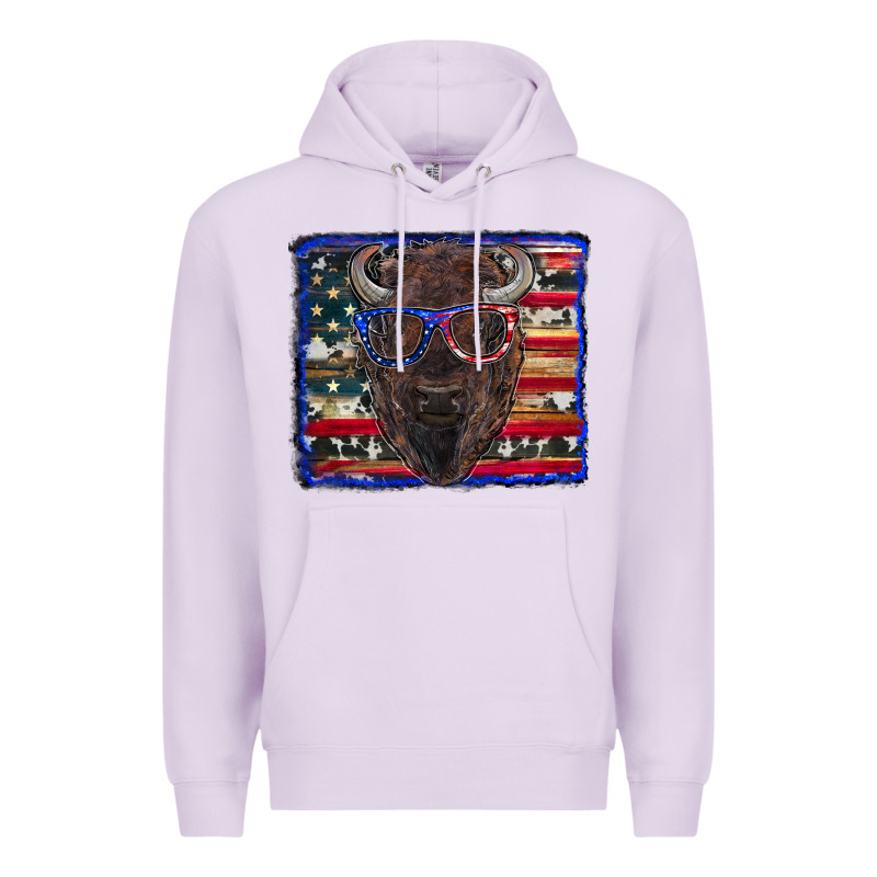 Bison With American Flag Premium Hoodie by RanaPortraitStore | Teevron