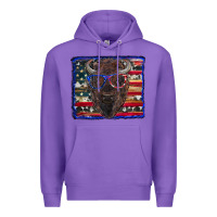 Purple bison with american flag Premium Hoodie - RanaPortraitStore