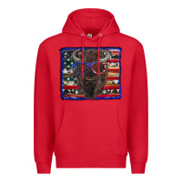 Red bison with american flag Premium Hoodie - RanaPortraitStore