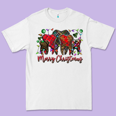 Merry Christmas Teeth Premium Tee Designed By Cowhidedigitalart