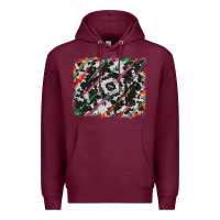 Burgundy cowhide and serape background Premium Hoodie - RanaPortraitStore
