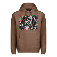 Chestnut cowhide and serape background Premium Hoodie - RanaPortraitStore