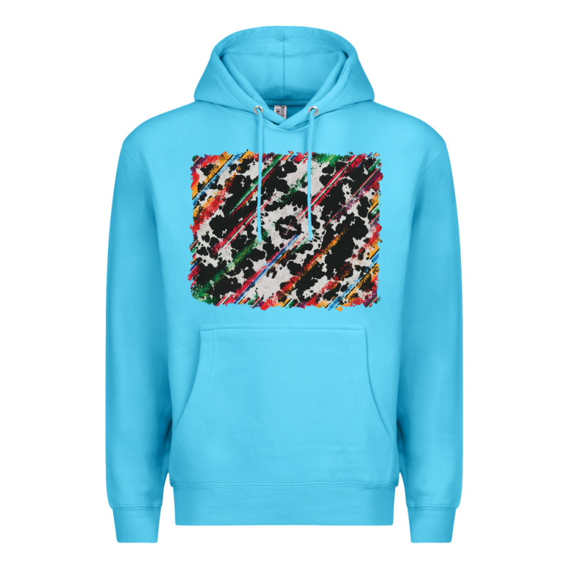 Cowhide And Serape Background Premium Hoodie by RanaPortraitStore | Teevron