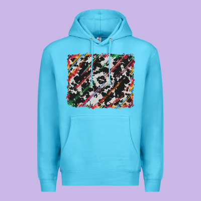 Cowhide And Serape Background Premium Hoodie Designed By Ranaportraitstore