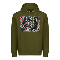 Army Green cowhide and serape background Premium Hoodie - RanaPortraitStore