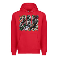 Red cowhide and serape background Premium Hoodie - RanaPortraitStore